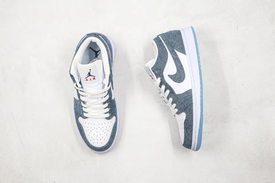 Nike Air Jordan 1 Retro Low Canvas White Denim  Wmns