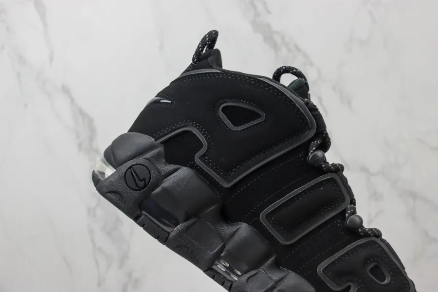 Air More Uptempo Triple Black Reflective