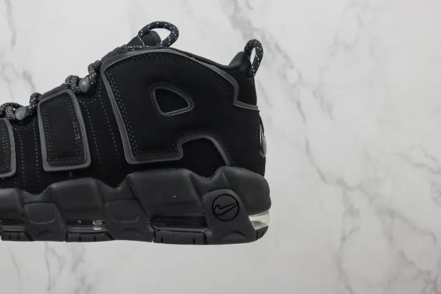 Air More Uptempo Triple Black Reflective