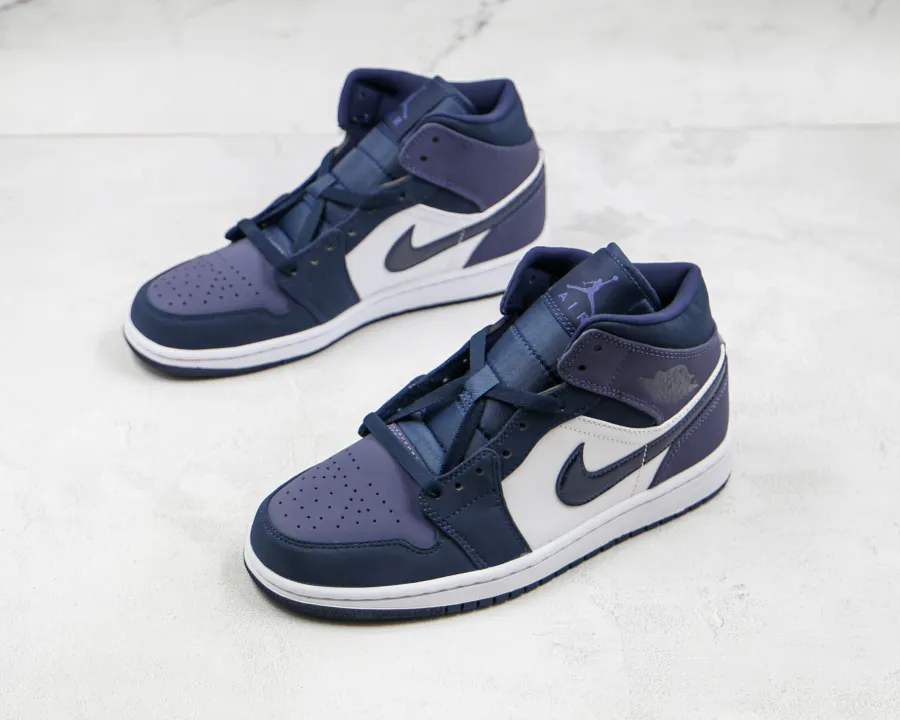 Air Jordan 1 Mid Obsidian Sanded Purple 