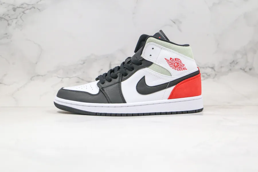 Jordans 1 Red Grey Black Toe  Mid