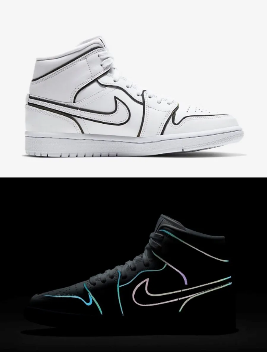 Air Jordan 1 Mid Iridescent White