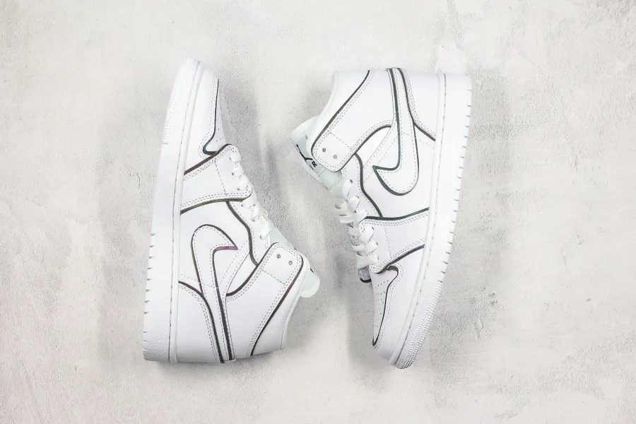 Air Jordan 1 Mid Iridescent White