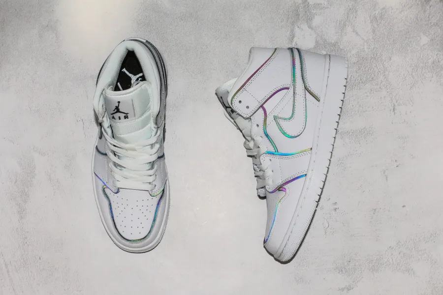 Air Jordan 1 Mid Iridescent White