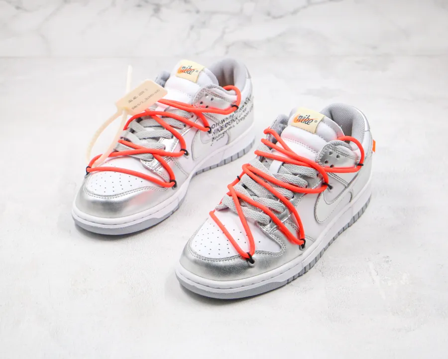 Off-White X Dunks Low Silver/White 