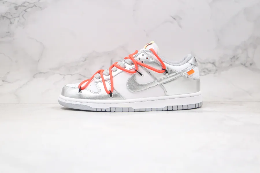 Off-White X Dunks Low Silver/White 