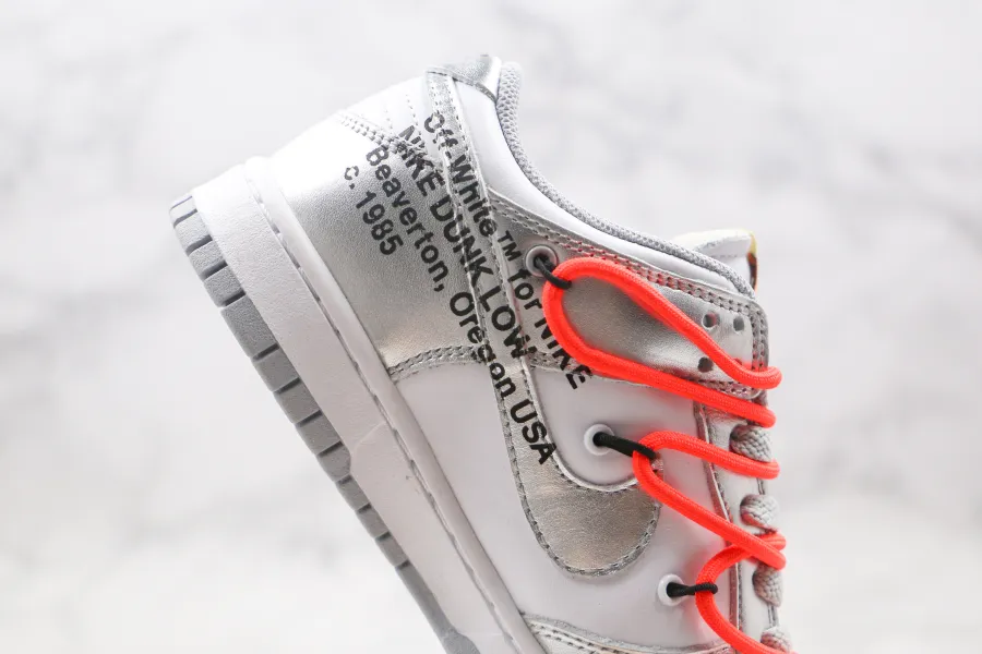 Off-White X Dunks Low Silver/White 