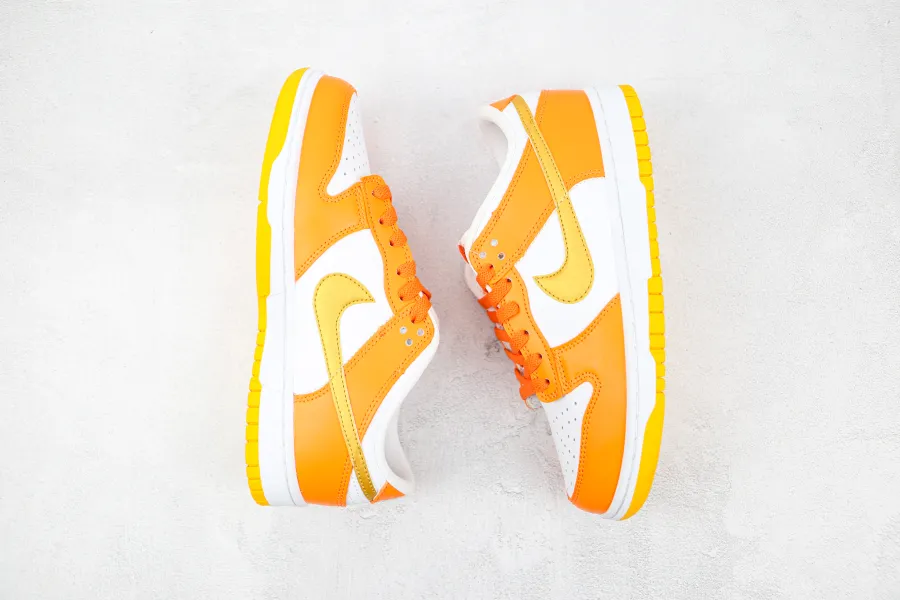 Nike Dunk Low White/Orange Blaze-Gold 