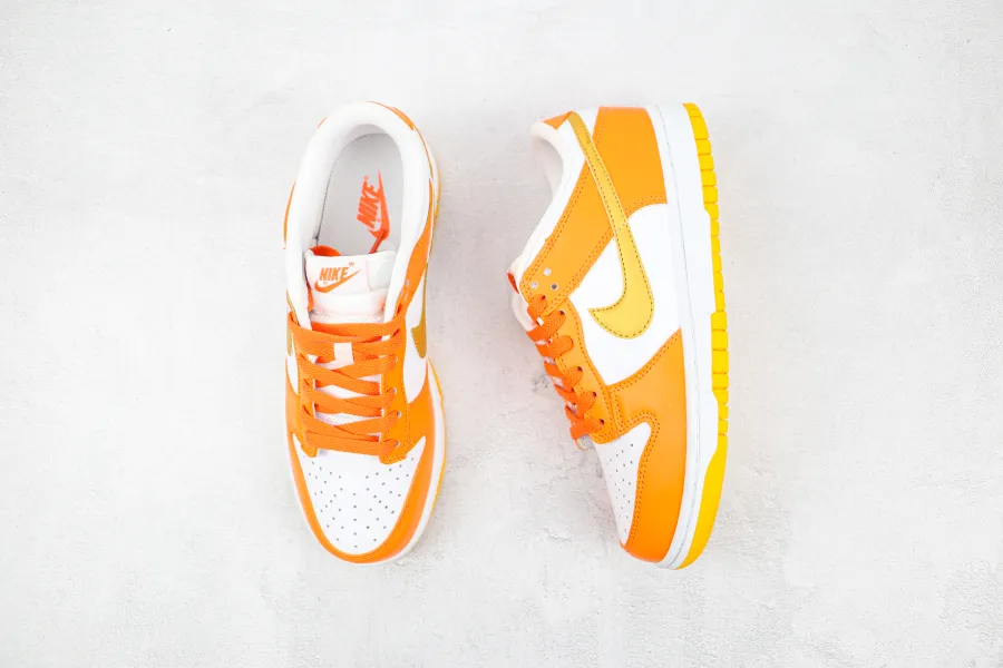 Nike Dunk Low White/Orange Blaze-Gold 