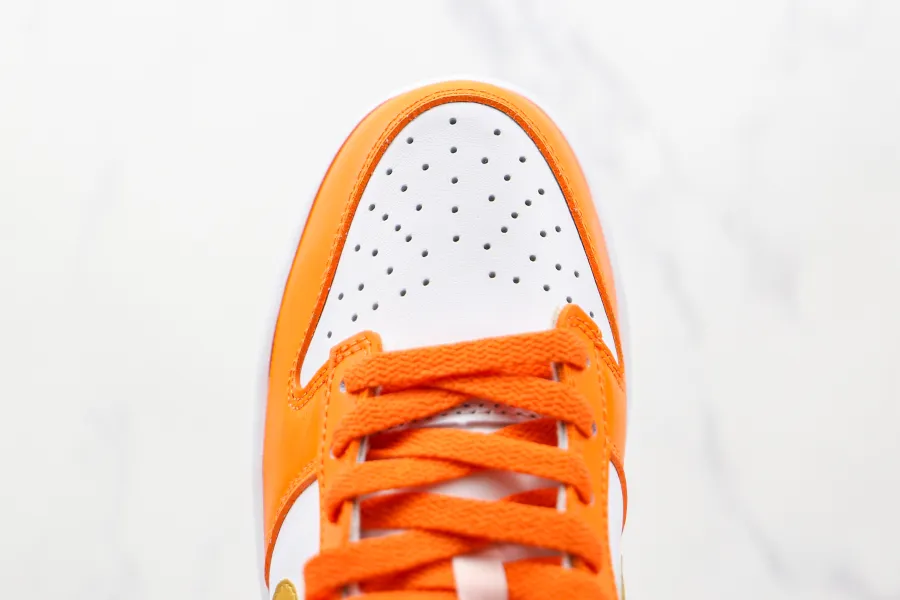 Nike Dunk Low White/Orange Blaze-Gold 