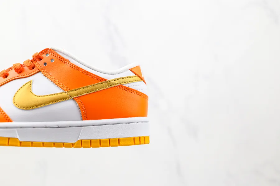 Nike Dunk Low White/Orange Blaze-Gold 