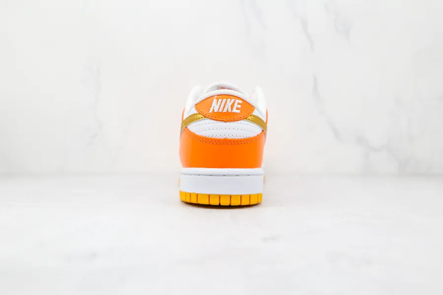 Nike Dunk Low White/Orange Blaze-Gold 