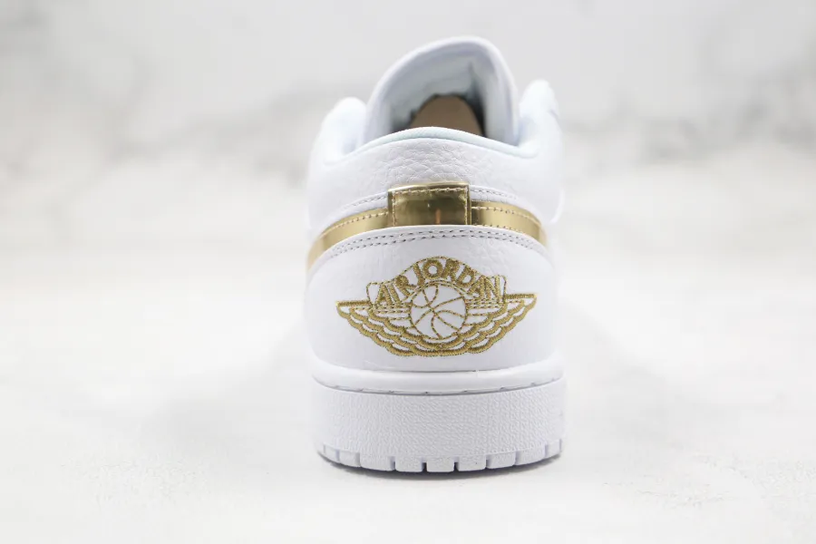 Wmns Air Jordan 1 Retro Low White Metallic Gold 