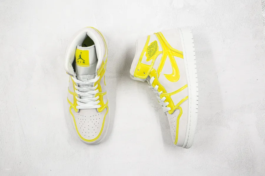 Wmns Air Jordan 1 Mid Lx Off White Opti Yellow 