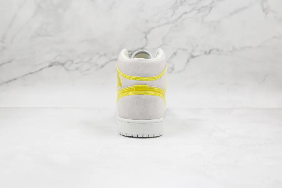 Wmns Air Jordan 1 Mid Lx Off White Opti Yellow 