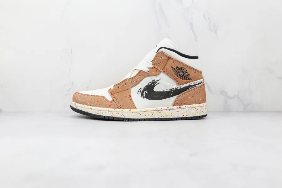 Air Jordan 1 Mid Se Brushstroke Paint Splatter 