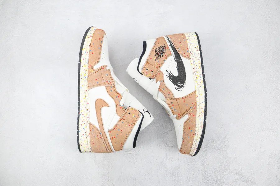 Air Jordan 1 Mid Se Brushstroke Paint Splatter 