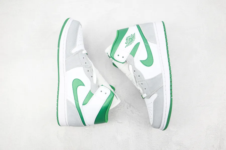 Air Jordan 1 Mid Se Grey Pine Green 