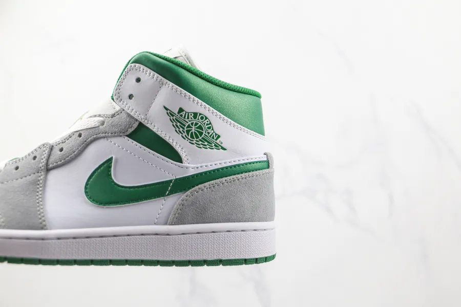 Air Jordan 1 Mid Se Grey Pine Green 