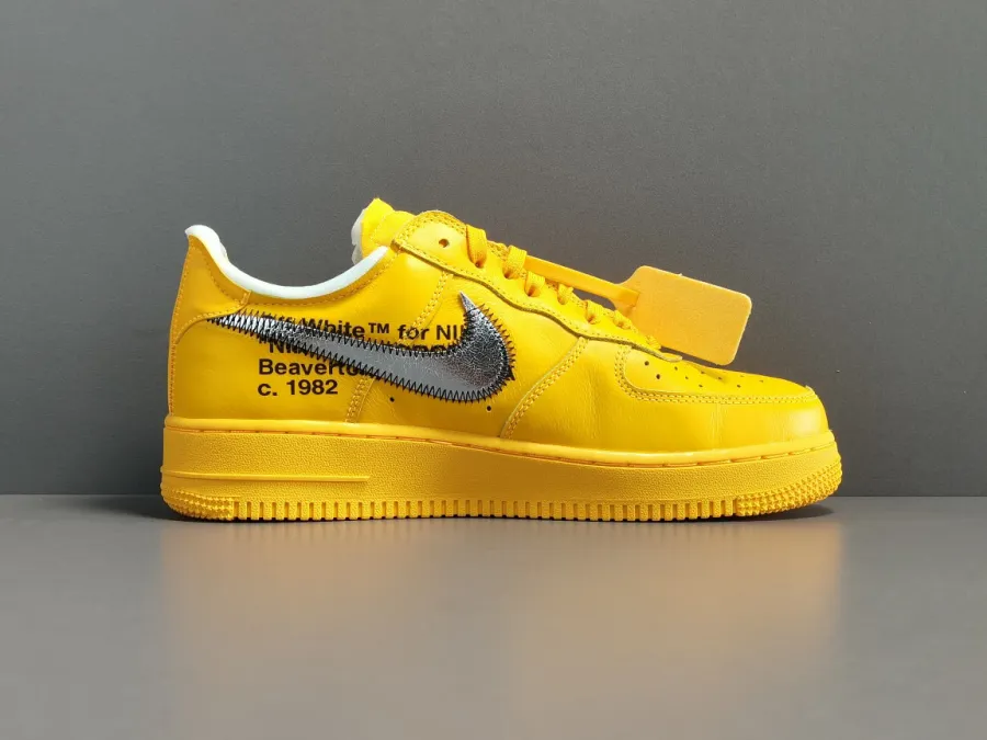 Off-White X Air Force 1 Low Lemonade  University Gold