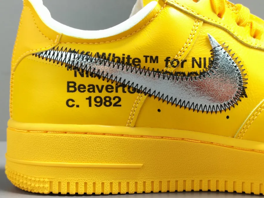 Off-White X Air Force 1 Low Lemonade  University Gold