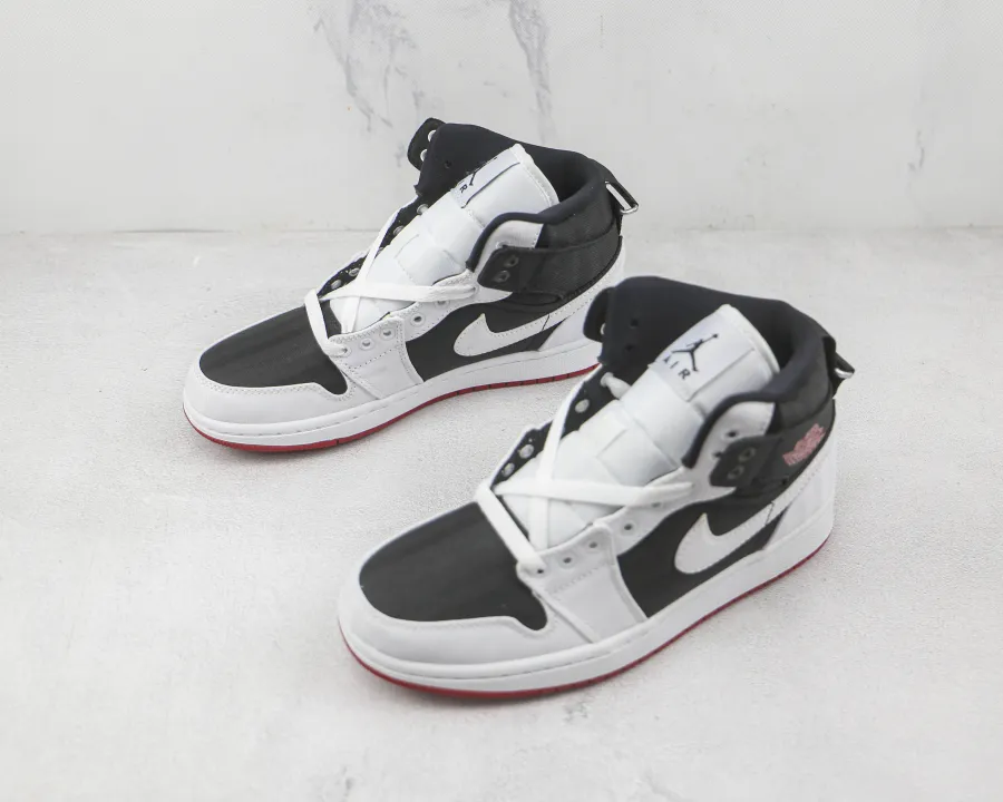 Wmns Air Jordan 1 Mid Se Utility White Black Gym Red 