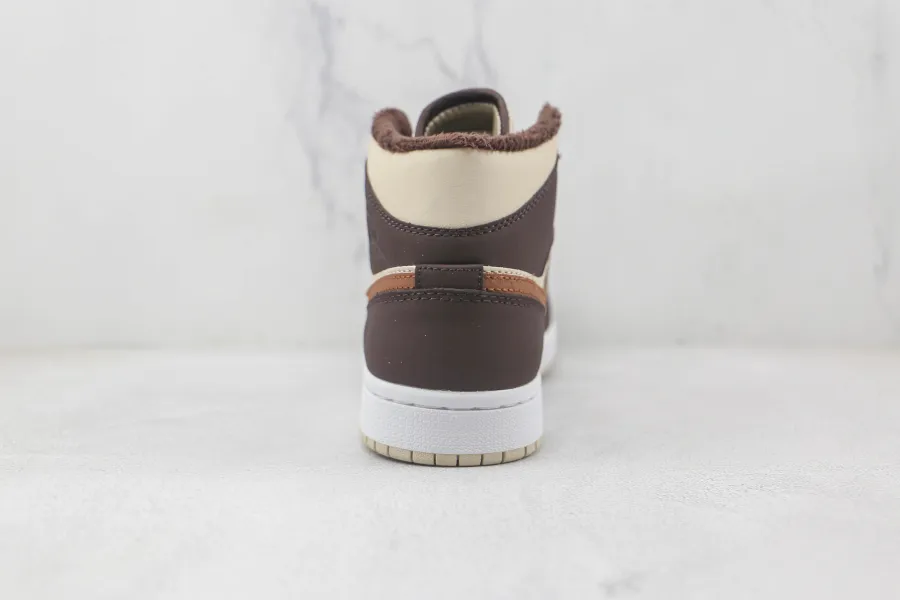 Wmns Air Jordan 1 Mid Se Cream Dark Chocolate 