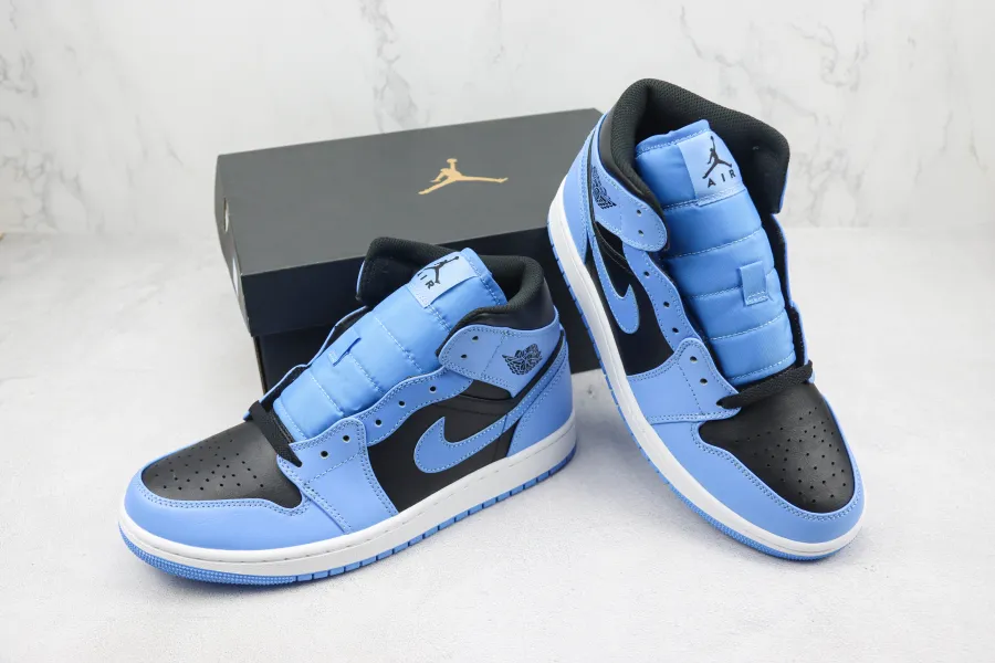 Air Jordan 1 Mid University Blue Black 