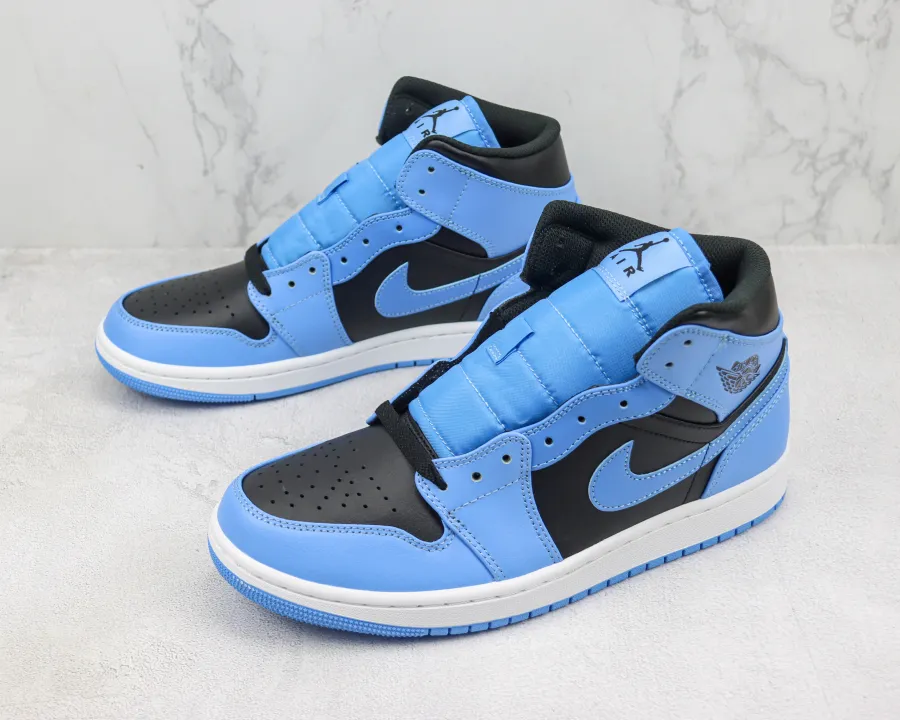 Air Jordan 1 Mid University Blue Black 