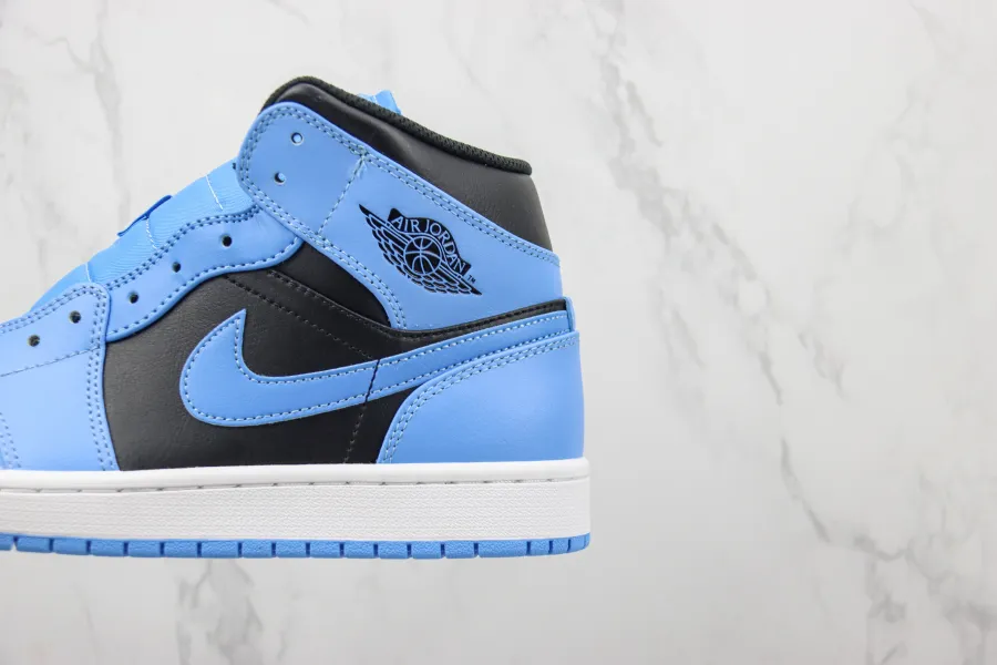 Air Jordan 1 Mid University Blue Black 