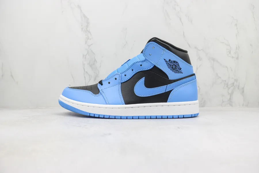 Air Jordan 1 Mid University Blue Black 